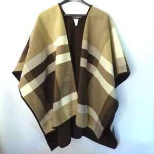 NEW WOMENS REVERSIBLE FASHION WINTER WRAP WOOLRICH BRAND BROWN & PLAID (ONE SIZE